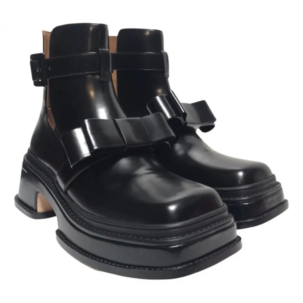 Shushu/Tong AW21 Black Platform Bow Boots Size US W 6.5 (Message Before Buying)